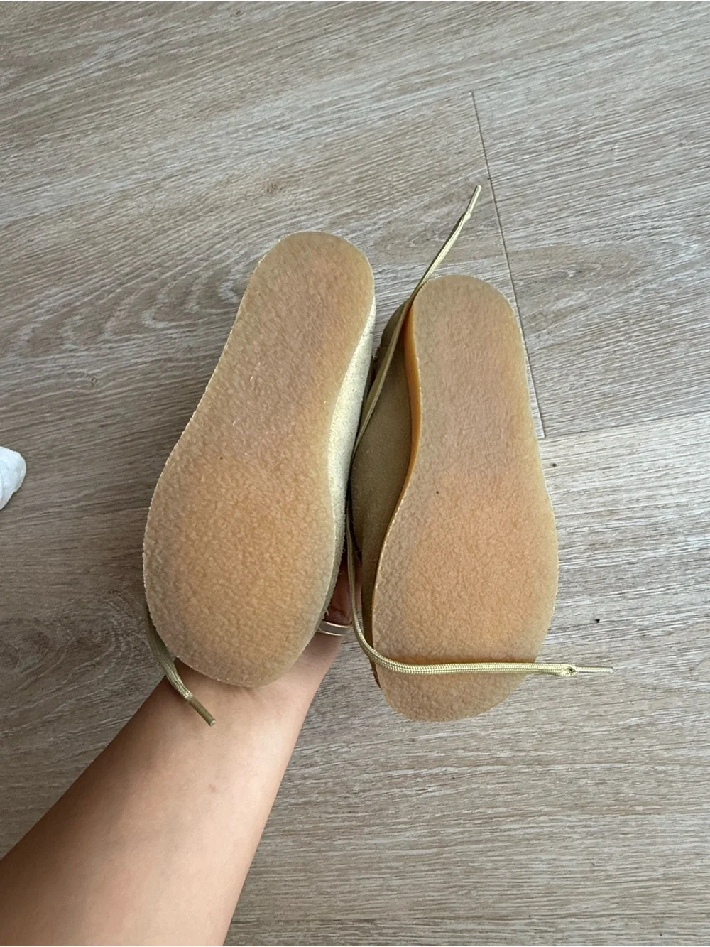 Clarks Kids Moccasin Style Suede Shoes in Tan